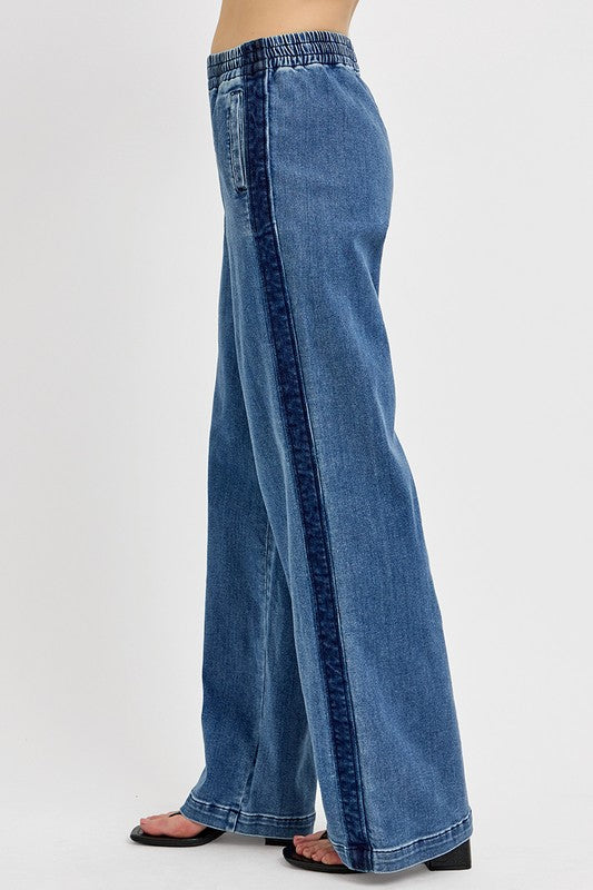 RISEN Jeans | Elastic Waist Wide Leg