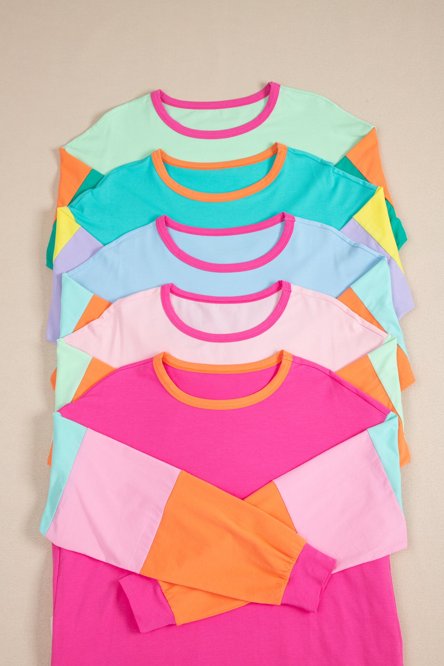 Pastel Sleeve Color Block Sweatshirt