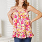 Floral print cami with ruffle bottom
