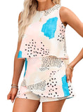 Abstract Printed Sleeveless Romper - Whimsical Appalachian Boutique