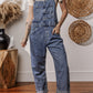 Adjustable denim bib overalls for women
