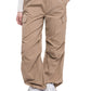 Khaki cargo pants featuring functional side pockets for convenience.
