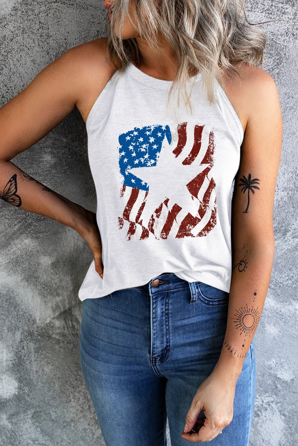 American Flag Printed Graphic Tank Top - Whimsical Appalachian Boutique