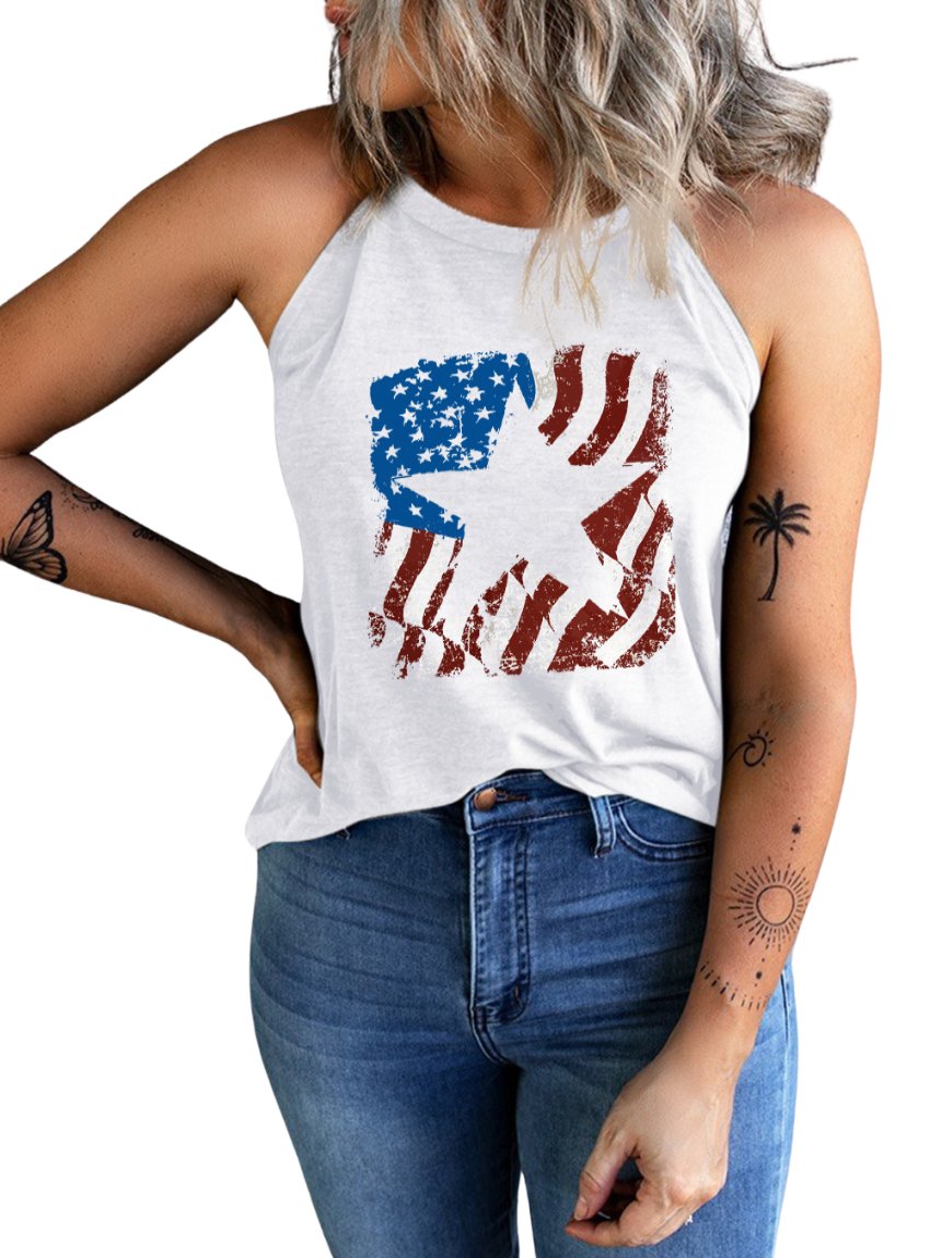 American Flag Printed Graphic Tank Top - Whimsical Appalachian Boutique