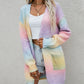 Relaxed fit of blush pink gradient cardigan in pastel hues
