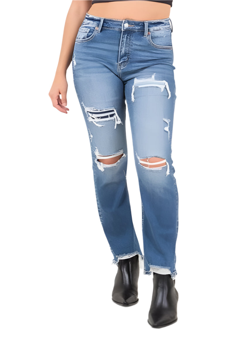 Artemis Vintage Jeans | Mesh Tummy Control High Rise Straight | Whimsical Clothing