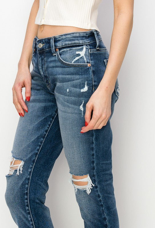 Artemis Vintage Jeans | Mid-Rise Vintage Distressed Boyfriend | Whimsical Clothing