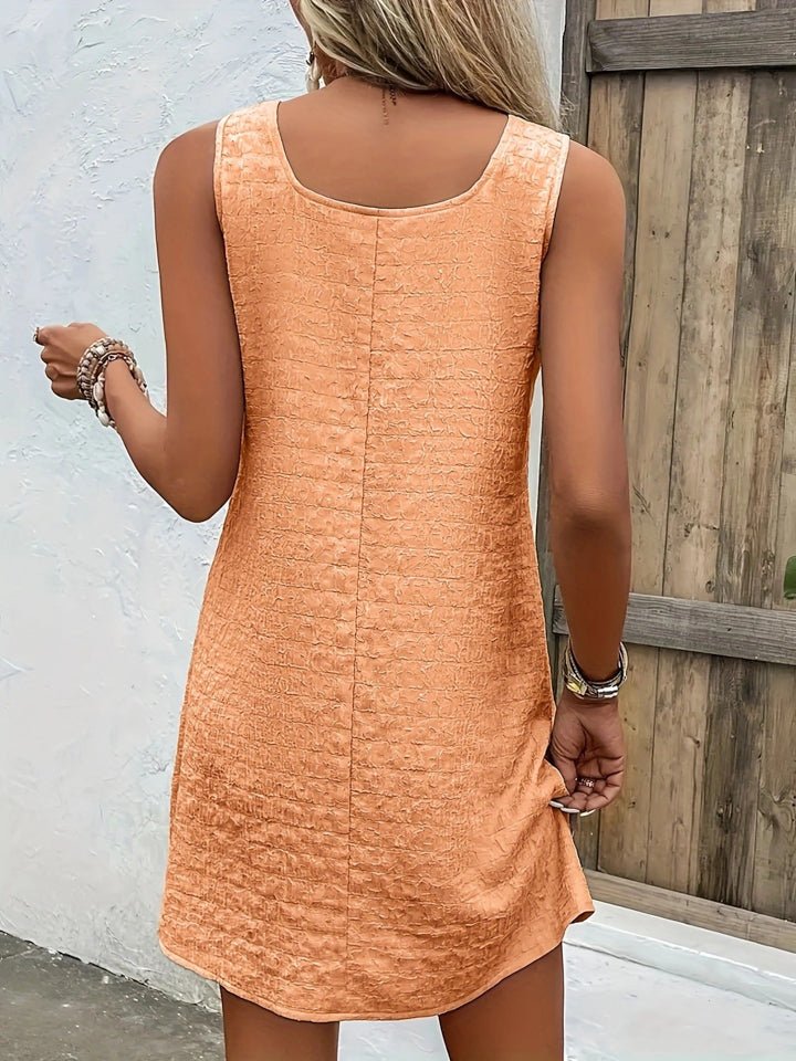 Asymmetrical Neck Sleeveless Dress - Whimsical Appalachian Boutique