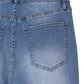 Mid-rise light blue flare jeans with a retro style.