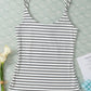 Soft and stretchy black and white striped tank top.