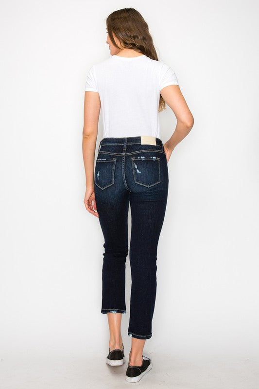 Back view of Artemis plus-size high-rise skinny straight jeans.