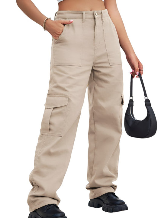 Stylish beige cargo jeans perfect for casual wear from BAEFUL.