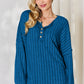 Comfortable ribbed long sleeve shirt by Basic Bae in blue