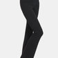 Black yoga pants designed for flexibility and comfort