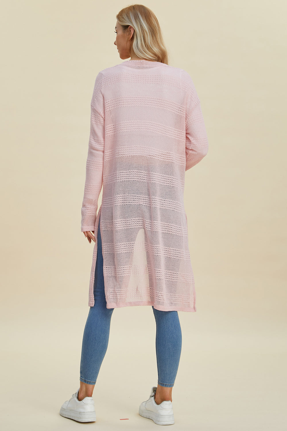 Cozy Pink Longline Cardigan for Cool Evenings