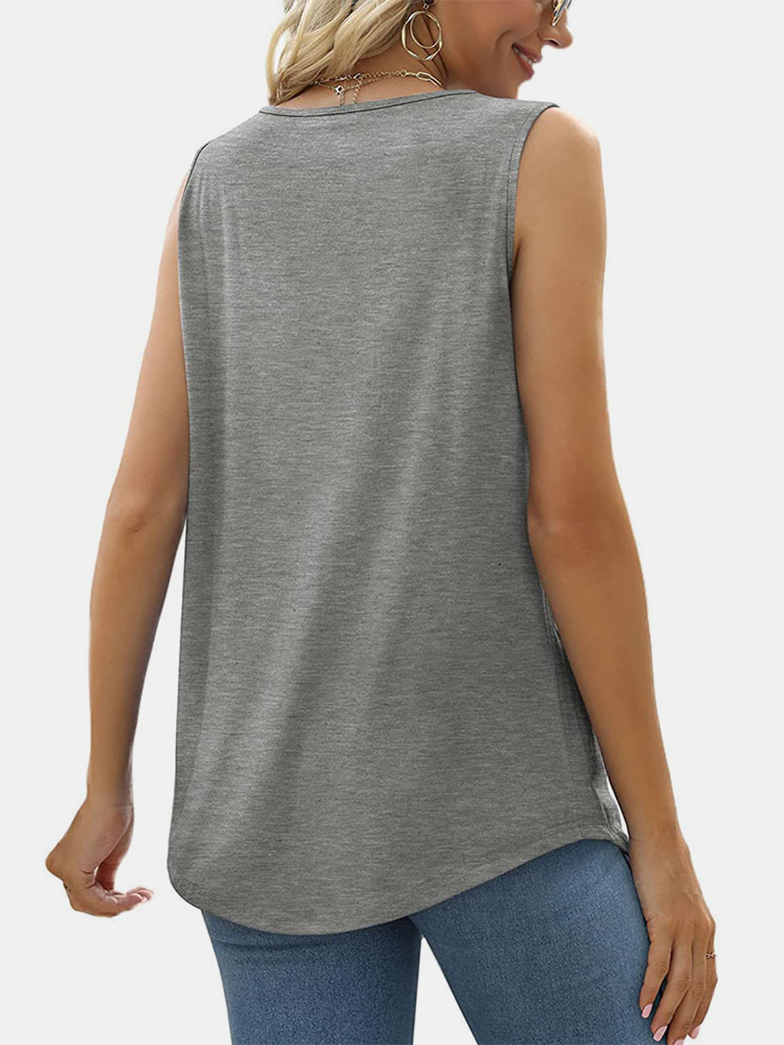 Chic Ruched Square Neck Tank in 6 colors. Perfect blend of style & comfort for any occasion. Elevate your wardrobe with this versatile top!