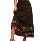 Black bohemian high-waisted skirt designed for a flattering and elegant look.





