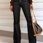 Chic black high waist denim trousers
