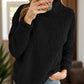 high-neck black sherpa sweater for a stylish look
