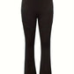 Black high-rise bootcut yoga pants for women, front view.
