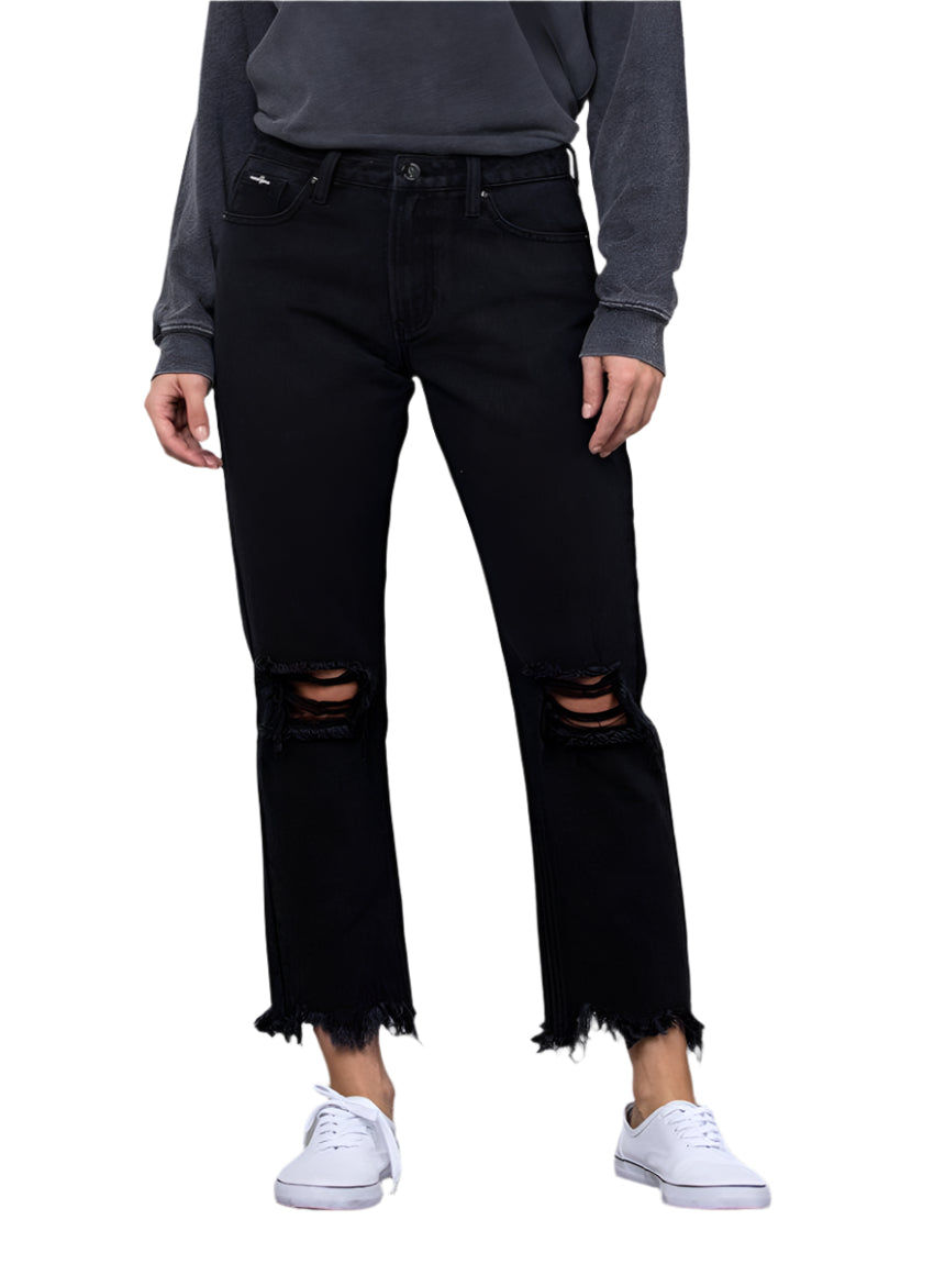 Black Insane Gene Destroyed Straight Leg Jeans | Whimsical Clothing | Appalachian Style