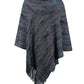 Cozy autumn poncho with multicolor knit
