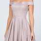 Off the shoulder skater dress jaquard