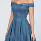 Off the shoulder skater dress jaquard