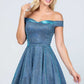 Off the shoulder skater dress jaquard