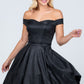 Off the shoulder skater dress jaquard