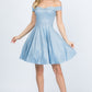 Off the shoulder skater dress jaquard