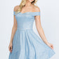 Off the shoulder skater dress jaquard