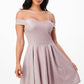 Off the shoulder skater dress jaquard