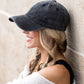 Black everyday washed ball cap with cotton twill
