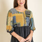 3/4 Sleeve Quilted Pattern Tunic - Whimsical Appalachian Boutique