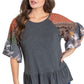 Patchwork Ruffle Sleeve Tunic - Whimsical Appalachian Boutique