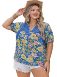 Plus Size Printed Short Sleeve Blouse - Whimsical Appalachian Boutique