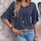 Casual V-Neck Flutter Sleeve Blouse