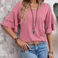 Casual V-Neck Flutter Sleeve Blouse