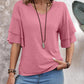 Casual V-Neck Flutter Sleeve Blouse