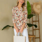 Wrinkle-Free Notched Neck Floral Blouse - Whimsical Appalachian Boutique