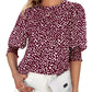 Short Sleeve Loose Printed Chiffon Shirt - Whimsical Appalachian Boutique