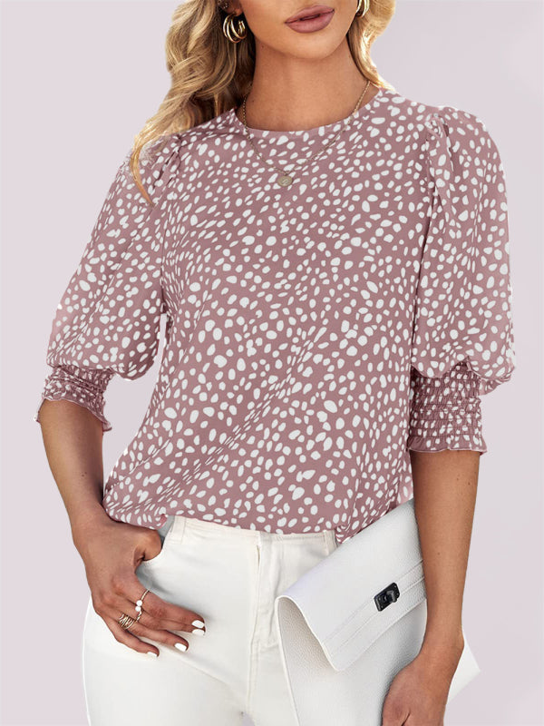 Short Sleeve Loose Printed Chiffon Shirt - Whimsical Appalachian Boutique