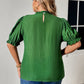 Plus Size Round Neck Flounce Sleeve Blouse - Whimsical Appalachian Boutique