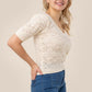 Short Sleeve V-Neck Crochet Knit Top - Whimsical Appalachian Boutique