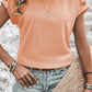 Decorative Button Round Neck Short Sleeve Blouse - Whimsical Appalachian Boutique