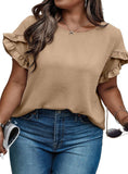 Plus Size Ruffled Petal Sleeve Top - Whimsical Appalachian Boutique