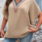 Plus Size V-Neck Flutter Sleeve Blouse - Whimsical Appalachian Boutique