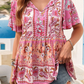 Bohemian Printed Women's Blouse - Whimsical Appalachian Boutique