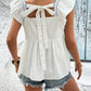 Embroidered Square Neck Cap Sleeve Blouse - Whimsical Appalachian Boutique